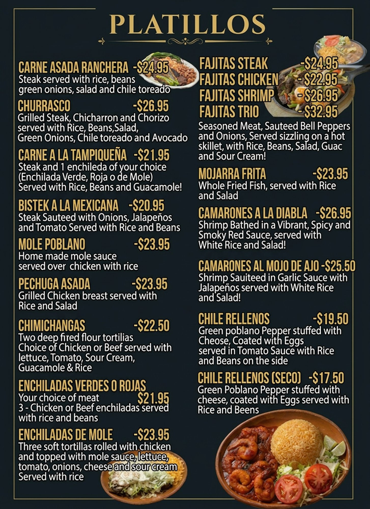 Menu Platillos Tulum